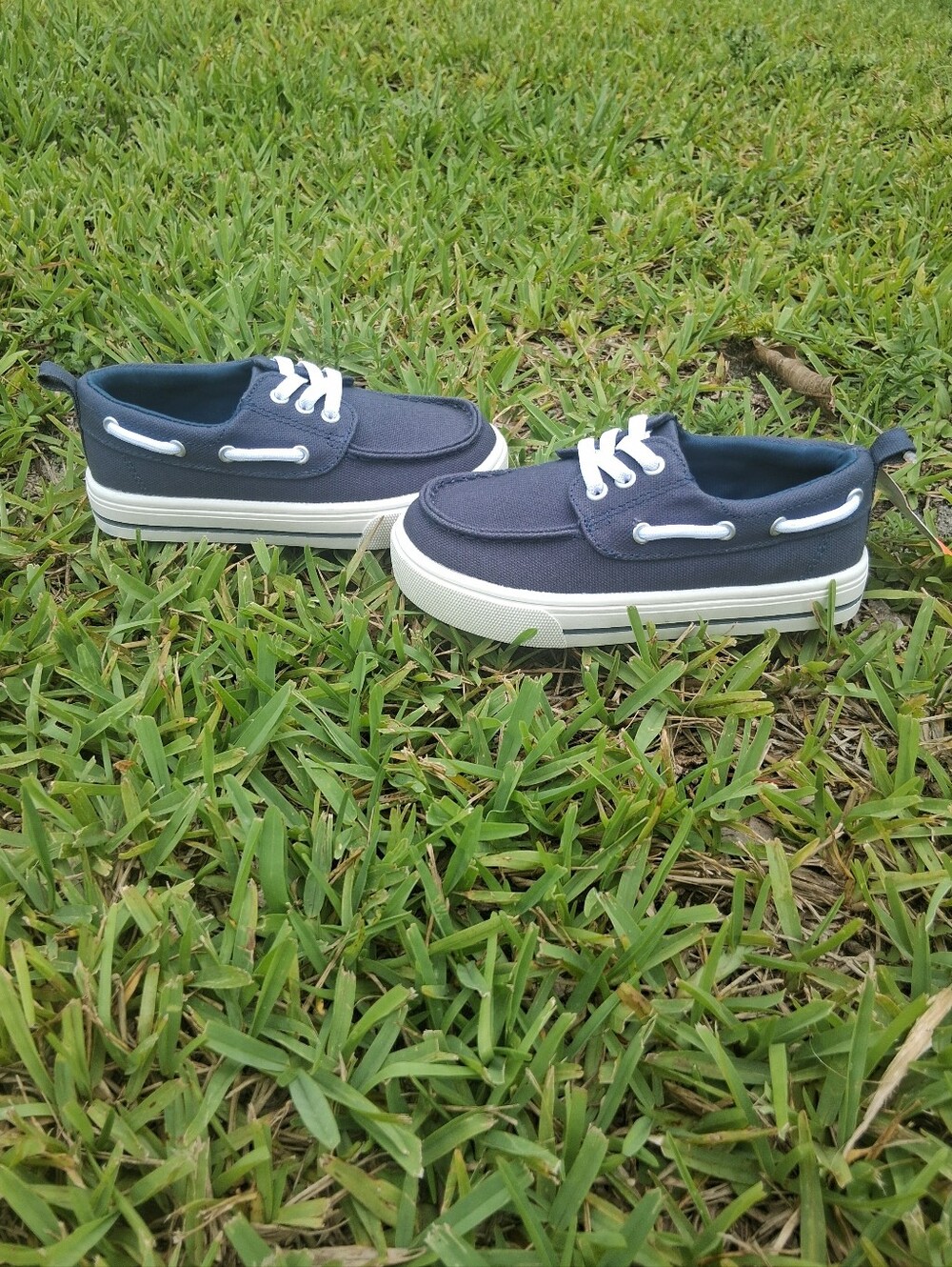 Navy Boys Canvas Boat Shoe - Picture 2 of 6